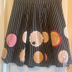 Ariella Gray Knee-Length Skater Skirt with Embellishments